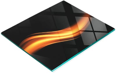 Keukenplank van gehard glas met decoratieve afbeelding van een gouden golf, 60x52 cm