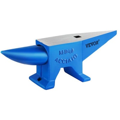 VEVOR Smid Aambeeld, 40KG Hoorn Aambeeld, 600 mm Lengte Aambeeld Gereedschap, Draagbaar Gietijzer Gesmeed Staal Smid Forge Aambeeld Tool, Gewicht Stalen Aambeeld Smid met Rond en Vierkant Gat, Blauw