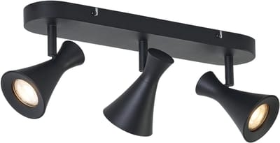 QAZQA triangle - Moderne Wand en Plafondspot | Spotje | Opbouwspot - 3 lichts - L 39.5 cm - Zwart - Woonkamer | Slaapkamer | Keuken