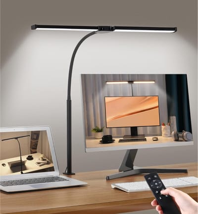 REN® Monitor lamp - Monitor - Bureaulamp met klem - Zwart - 76cm x 8cm x 8cm