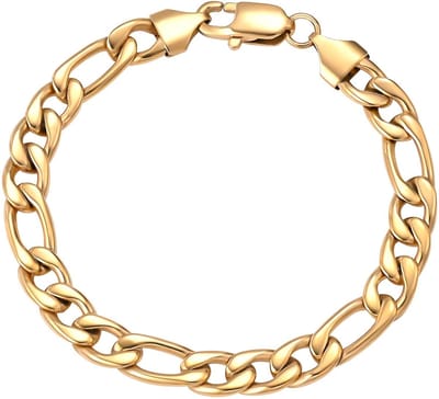 Figaro Heren Armband - Goud Kleurig - Staal - 6mm - Schakelarmband - Schakelarmband - Armbanden - Papa Cadeau Voor Mannen - Vaderdag