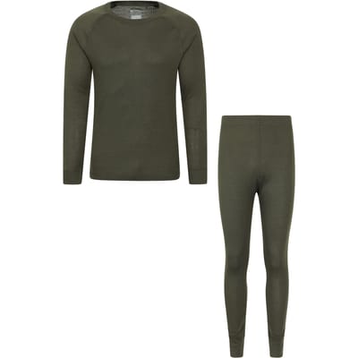 Mountain Warehouse Heren Talus Thermische Base Layer Set (Kaki Groen)