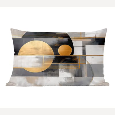 Sierkussens - Kussentjes Woonkamer - 50x30 cm - Abstract - Goud - Zilver - Vormen - Aesthetic - Modern