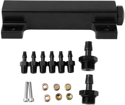 Dailygoods- Vacuümblok 6-poorts - Aluminium Billet - Inlaatspruitstuk