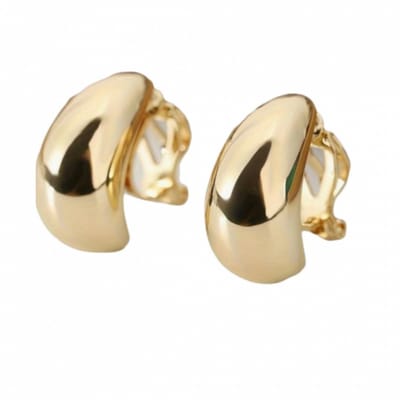 Clip oorbellen -goudkleurig- druppel- 2.5 cm- geen gaatje- Charme Bijoux