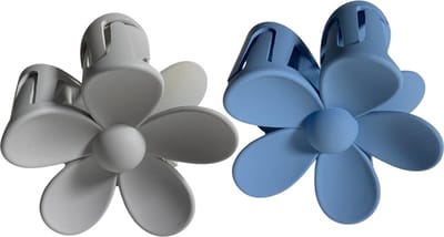 Arty’s Bloemvormige Haarklem – Blauw en Grijs – Set van 2 – Haarclip – Haaraccessoires – Vrouwen en Meisjes – Geschikt voor alle haartypen – 7,3 cm – Stijlvol