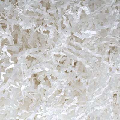 Kreukelpapier Vulling - Crinkle Cut Papier Versnipperd Papier - Geschenken Opvullen - Hoge Kwaliteit Papier - 231 g - Wit