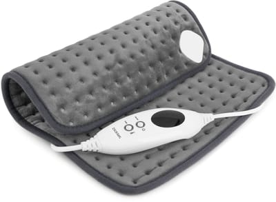 Blokker Elektrische Heating Pad - Warmtekussen - 100W - 42x32cm - Digitaal display - Micro plush cover - Wasmachine reinigbaar - 2.15m snoerlengte - Automatische uitschakeling - EHP-125079.5 Grijs