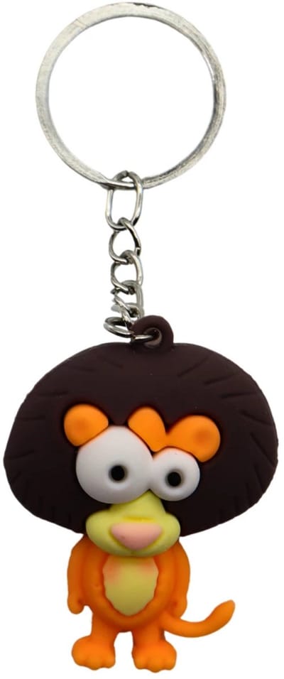 Sleutelhanger Leeuw – Grote Ogen Lion - Big Eyes - Funny Cartoon Animal – Jungle & Wilde Dieren - Dierentuin – Sleutelbos, Tashanger, Accessoire
