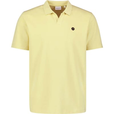 No Excess Polo short sleeve v-collar basic yellow