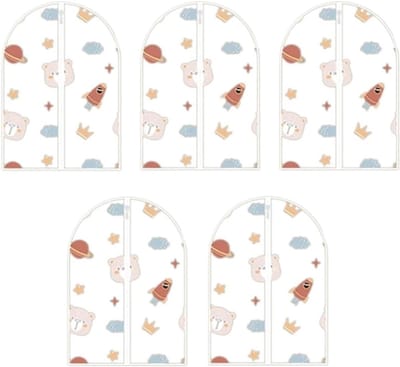 Kledinghoezen Transparant - Kledingbeschermers Set - Kleding Opbergen - Ademend Materiaal - 60 x 100 cm - Transparant
