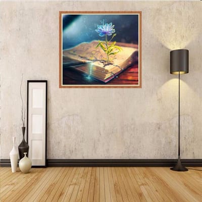 Peinture Diamant 3D Peinture Diamant Strass Complet Fleur Livre Broderie Peinture Diamant 30x30CM gray