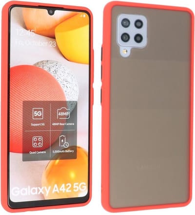 Hoesje Geschikt voor de Samsung Galaxy A42 5G - Hard Case Backcover Telefoonhoesje - Rood