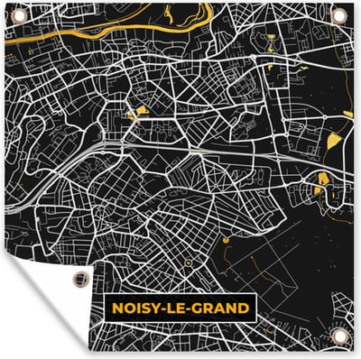 Tuin poster Kaart – Stadskaart – Noisy-le-Grand - Plattegrond – Frankrijk - 200x200 cm - Tuindoek