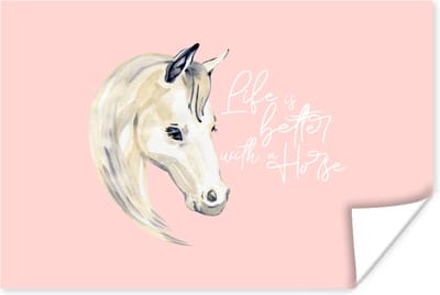 Poster Spreuken - Life is better with a horse - Quotes - Paarden - 180x120 cm XXL