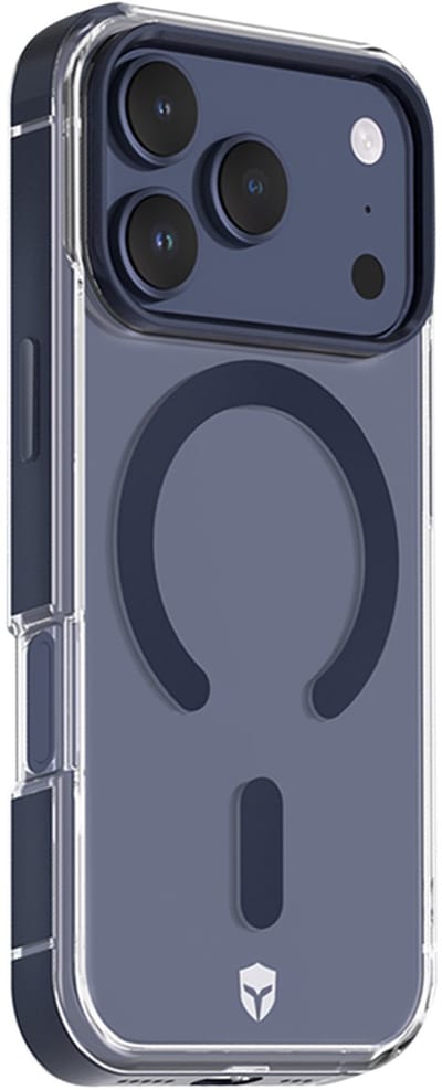 Force Case, Hoesje geschikt voor iPhone 17 Pro - Metalen Rand MagSafe Anti-Shock 2m, Blauw