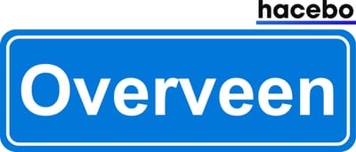 Hacebo - Plaatsnaam Sticker - 29x10 CM - Overveen sticker - Verkeersborden sticker - grappige cadeaus - Overveen