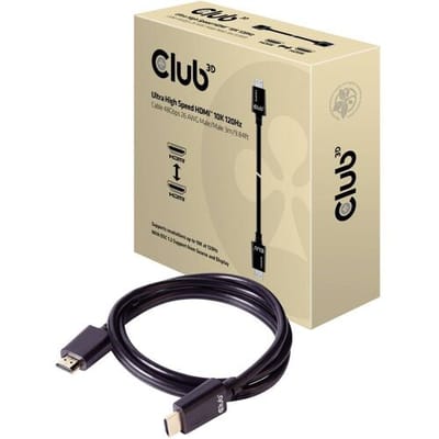 club3D HDMI Aansluitkabel HDMI-A-stekker, HDMI-A-stekker 3.00 m Zwart CAC-1373 10K UHD, 8K UHD, Vlambestendig HDMI-kabel