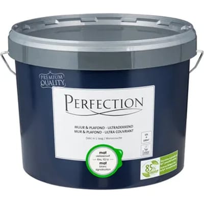 Perfection Muur & Plafond Muurverf - Mat - Verkeerswit Ral 9016 - 10l
