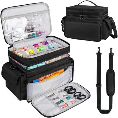Dailygoods - Naaien Organizer Tas - Waterbestendige Opbergdoos met Schouderriem en Dubbele Laag