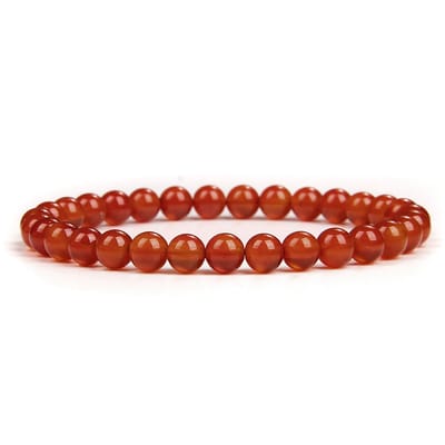 Bixorp Gems Rode Agaat Edelsteen Armband 6mm - Edelstenen Kralenarmband - Spiritueel Cadeau - 18cm