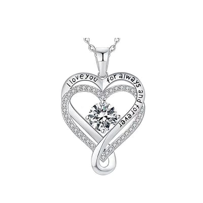 Lumici® Exclusive | Hart In Hart Ketting V3 - Zilveren Hartjes Ketting - S925 Sterling Zilver - Witte CZ Kubieke Zirconia - Valentijn Cadeau - Cadeau Voor Haar - Moederdag Cadeau - Dames Ketting - Liefde - Tijdloos Design