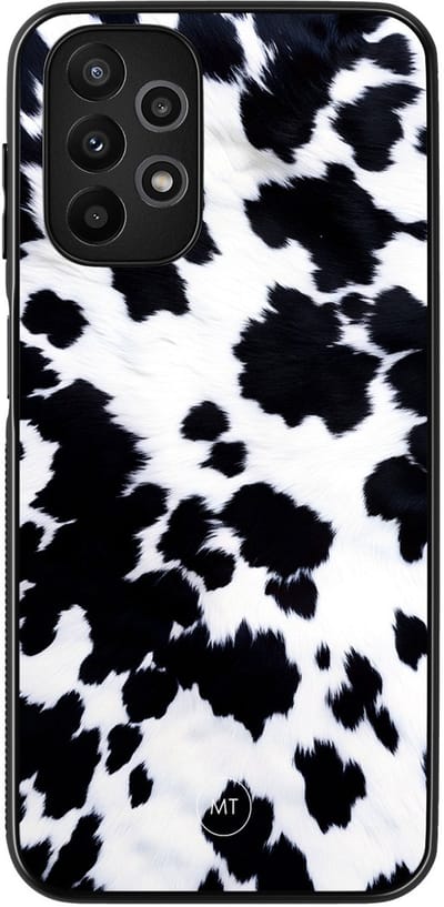 Hoesje geschikt voor Samsung Galaxy A13 4G - Koeienprint - TPU Hard Case Backcover - Zwart, Wit - Mooie Telefoonhoesjes