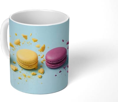 Mok - Koffiemok - Macarons - Kleurrijk - Pastel - Mokken - 350 ML - Beker - Koffiemokken - Theemok