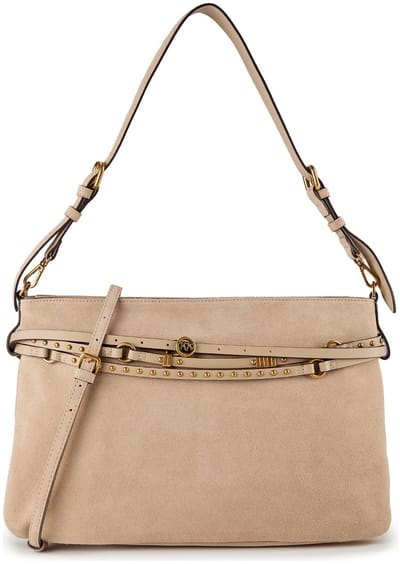 PINKO Belt Bag Big Schoudertas Leder 40 cm - Dames - beige-grigio
