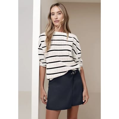 Knielange skort met gesp
