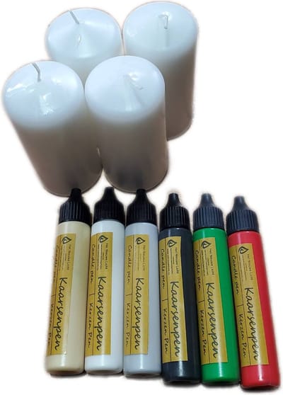 4 Kaarsen | met decoratie set | Winter Love | candle pen | versierpennen | was pen