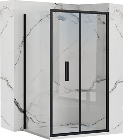 Rea Rapid Fold Black 100 X 80 - 195 cm - Douchecabine - Rechthoek - Zwart