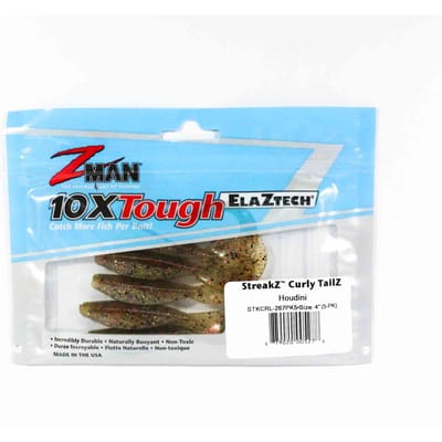 Zman Soft Lure StreakZ Curly 4 Inch 5/Pack Houdini (5278)