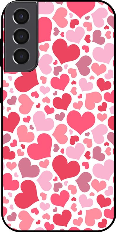 Smartphonica Telefoonhoesje Geschikt voor Samsung Galaxy S21 Plus met Hartjes Print - Hearts Design TPU Backcover Case - Kinder Hoesje met Hartjes Design geschikt voor Samsung Galaxy S21 Plus
