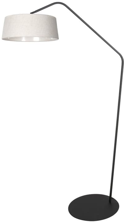 Anne Lighting - vloerlamp - ZigZag - crème zwart - metaal - booglamp - E27 - 4253ZW