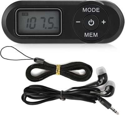 Draagbare FM-radio, draagbare zakradio FM-minimuziekspeler Digitale FM-radio met 1,1-inch LCD-scherm en oortelefoon, zwart - Cyslmuk®