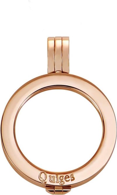 Quiges - Medaillon Munthouder Roestvrij Staal 25mm Ø Roségoudkleurig - EPRHS007