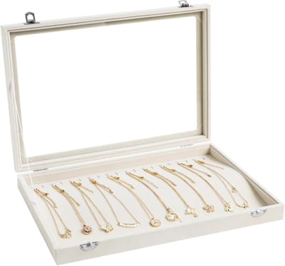 Sieraden Organizer - Juwelen Lade - Snel Sieraden Vinden - Stapelbaar Ontwerp - 34.8 x 23.9 cm - Beige