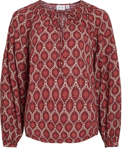VILA - VIECORA ELVA V-NECK LS TOP - Dames - Blouses