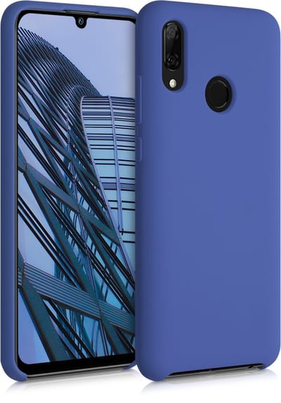 kwmobile telefoonhoesje geschikt voor Huawei P Smart (2019) - Hoesje met siliconen coating - Smartphone case in korenbloemenblauw