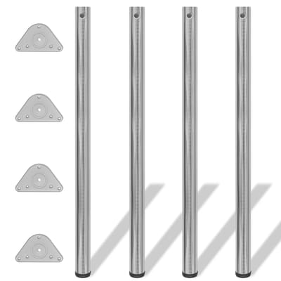 vidaXL - Tafelpoten - in - hoogte - verstelbaar - geborsteld - nikkel - 1100 - mm - 4 - st