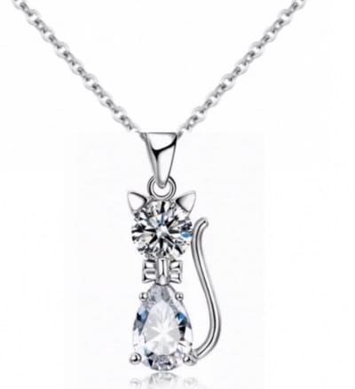 Ketting-Poes-Zilver-Zirkonia-45 cm- Charme Bijoux