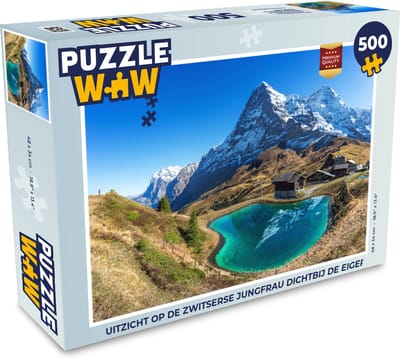 Puzzel Uitzicht op de Zwitserse Jungfrau dichtbij de Eiger - Legpuzzel - Puzzel 500 stukjes