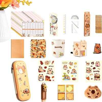 Schrijfwaren Cadeaupakket - Stationery Set - Klas Beloningen - Capybara Thema - 29 x 23 x 15 cm - A