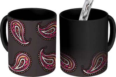 Magische Mok - Foto op Warmte Mokken - Koffiemok - Retro - Bandana - Patroon - Magic Mok - Beker - 350 ML - Theemok
