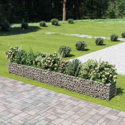 vidaXL - Gabion - plantenbak - verhoogd - 450x50x50 - cm - gegalvaniseerd - staal