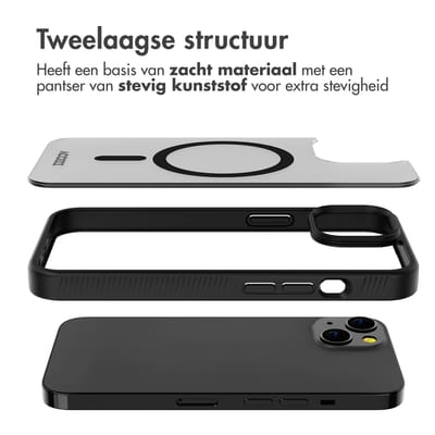 Accezz Hoesje - Geschikt voor Apple iPhone 13 - Frosted Backcover geschikt voor MagSafe - Zwart