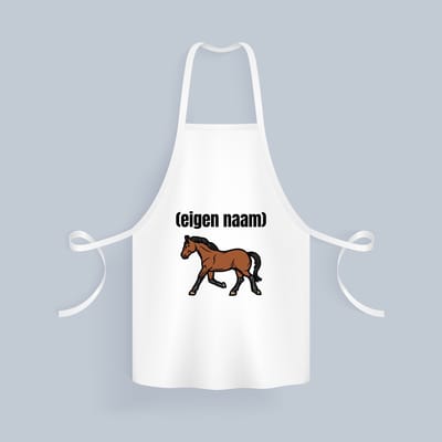 Akyol - rennend paard met eigen naam Keukenschort - Paarden - paarden liefhebbers - iemand die houdt van paarden - verjaardag - cadeau - kado - 82 bij 71 cm