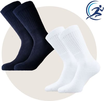 Sportsokken – 10 Paar – Zwart & Wit – Badstof – Katoen – Unisex – Maat 43-46