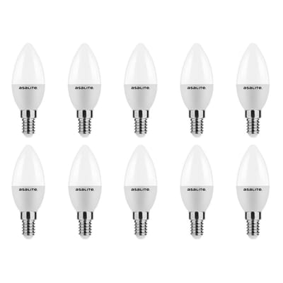Asalite LED Lamp C37 E14 Fitting - 4W = 30W - 350 Lumen - 3000K Warm Wit Licht - Niet Dimbaar - 220-240V - Energiezuinig - Kaarslamp LED - 10 stuks